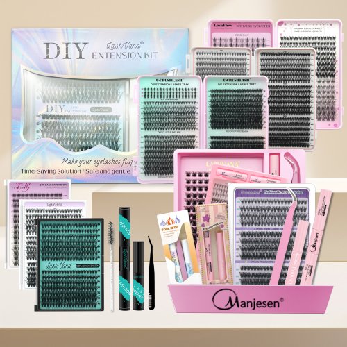 DIY Lash Extension Kit with Lash Clusters and Tools