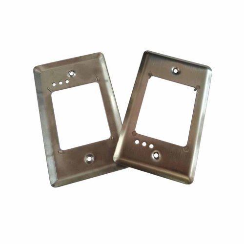 Decorator Switch or Receptacle Outlet Metal Wall Plate, brushed Stainless Steel Outlet Cover, Corrosion Resistant, 1-Gang