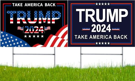 Cartel de campaña de Donald Trump para el jardín