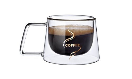 Wholesale Clear Borosilicate Glass Handgrip Tea Coffee Cup Espresso Mugs Double Wall Glass Cup for customized design