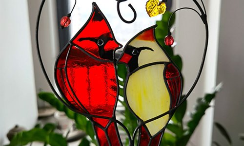 Colored glass decorations