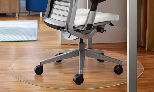 Glass Chair Mat 1/4 inch Thick Clear Tempered Glass with Smooth Polished Edges For Protect Your Home or Office Floor and Carpet