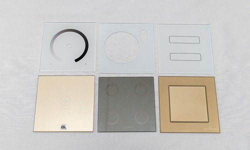 Customized Silk Screen Printing Tempered Glass Switch Panel  Glass Anti-fingerprint Glass