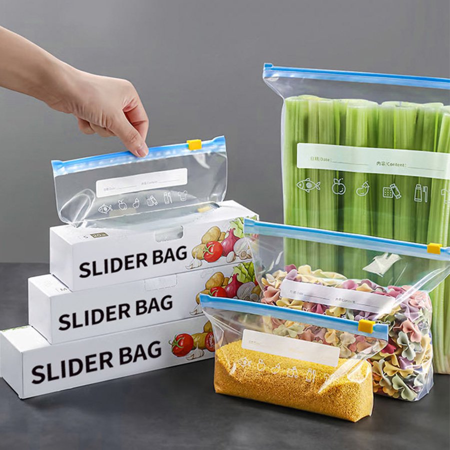 Custom Food Freezer Storage Preservation Packaging Slider Ziplock Bag
