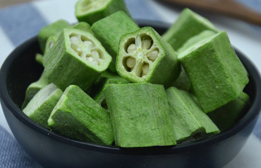 Premium quality organic freeze dried okras pliced