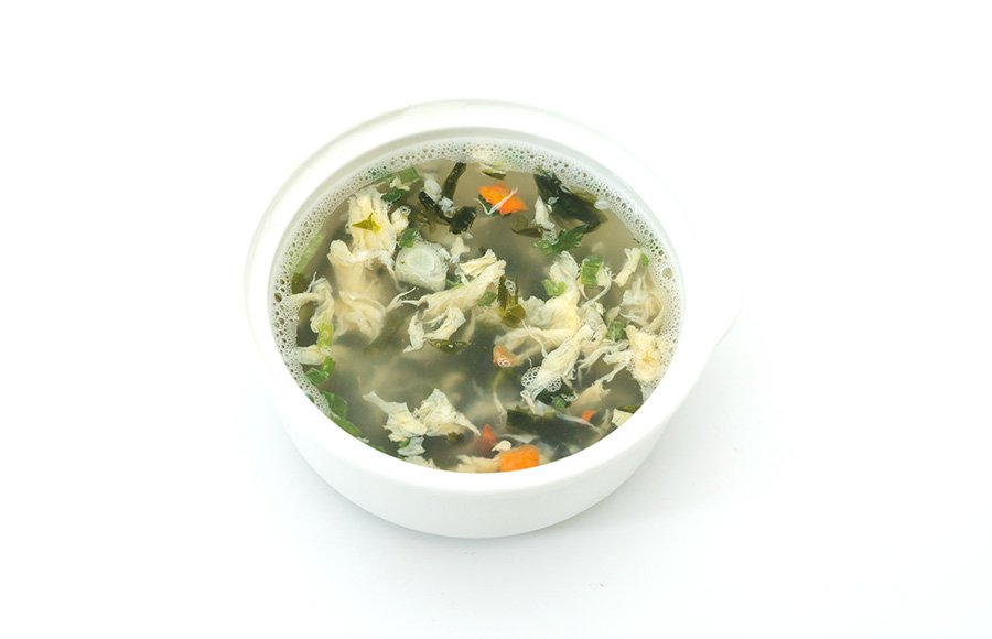 Freeze dried laver egg soup