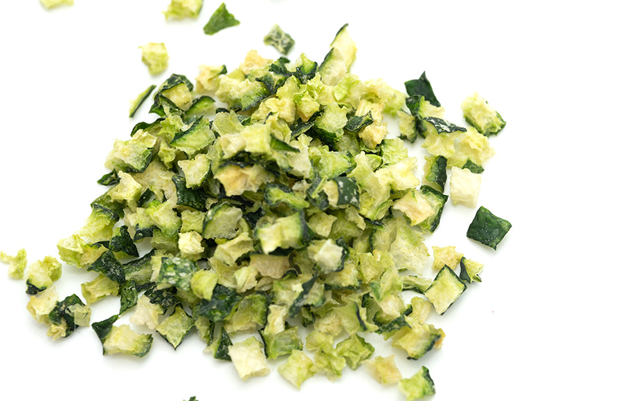 Premium quality organic freeze dried cucumber dices  