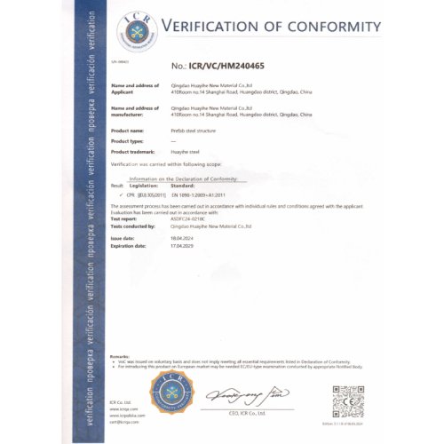 Huayihe CE Verifacations 