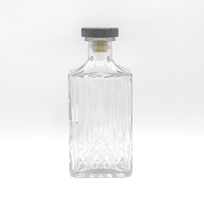 Crystal Clear Glass Spirit Vodka Bottle