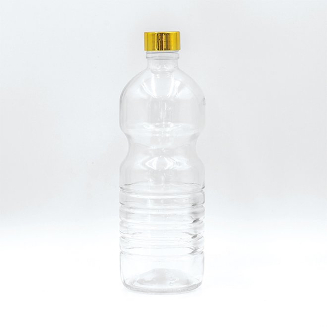 750ml Transparent Round Glass Liquor Wine Vodka Tequila Bottle