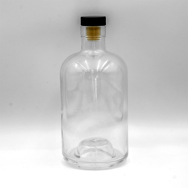750ml Gin Whiskey Wine Vodka Glass Bottle With Synthetic Cork