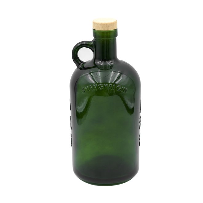 750ml Amber Green Matte Glass Vodka Whiskey Bottle