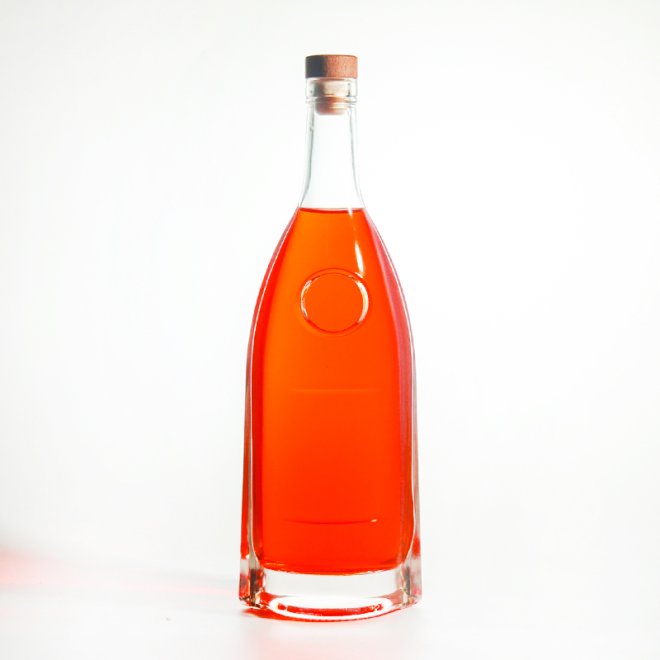  Wine Juice Whiskey Frosted Clear Glass Bottle