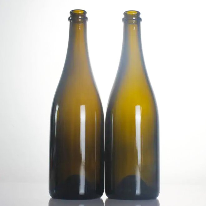 750ml Green Red Wine Bottles Glass With Seal Shrink