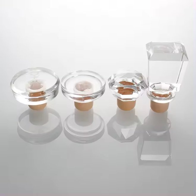 Transparent Glass Cap For Vodka Brandy Bottle
