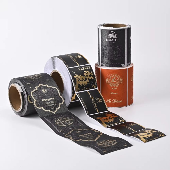 Embossed Wedding Wine bottle Label Sticker