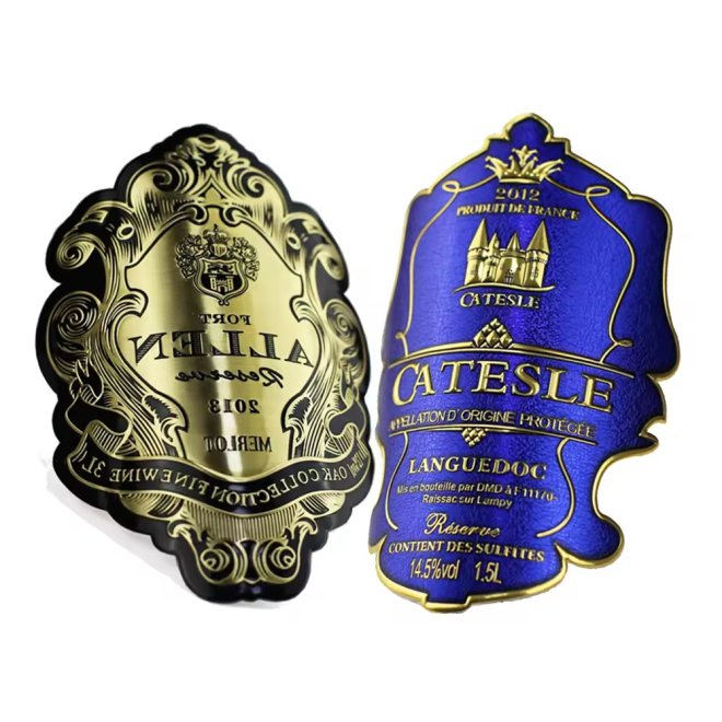 Embossed Custom Logo Metal Foil Sticker 3D Label