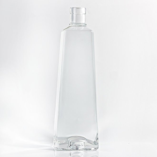 750ml Liquor Whiskey Round Clear Glass Bottle