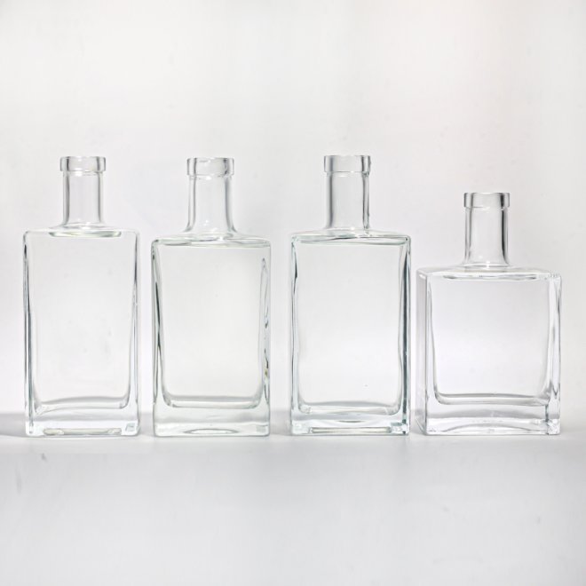 Empty 500ml Square Spirit Liquor Whisky Vodka Glass Bottle