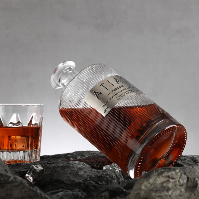 Luxury Tequila Liquor Alcohol Spirits Glass Bottle with Label