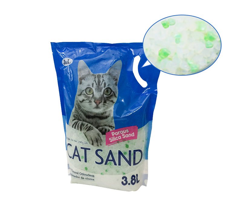 3,8l 95% blanco + 5% verde gel de sílice arena arena para gatos