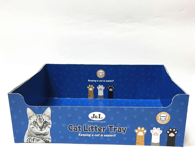 Caja de arena de gato desechable bandeja de arena de gato cartón