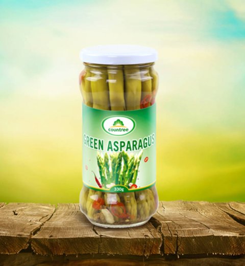Green Asparagus in Jars