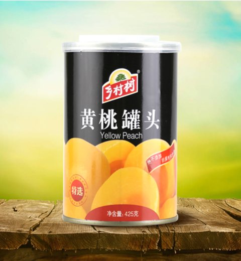 Specially selected canned yellow peach