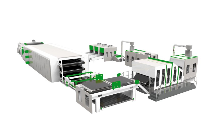 Glue free wadding production line