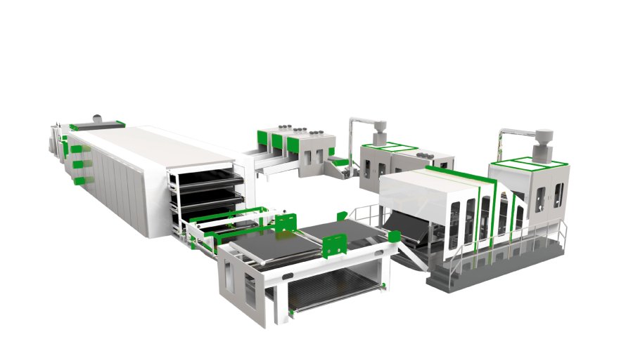 Glue free wadding production line