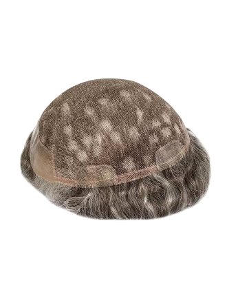 Highlighted Human Hair Men Hairpiece