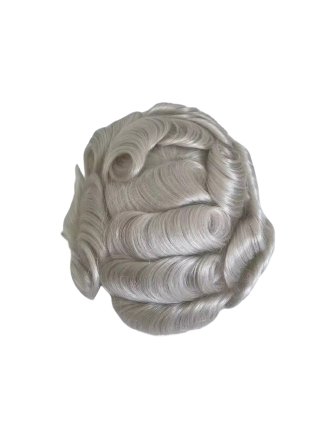 Grey Human Hair Toupee For Men Hair System
