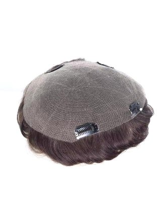 Swiss Lace With Clips Toupee For Hair 