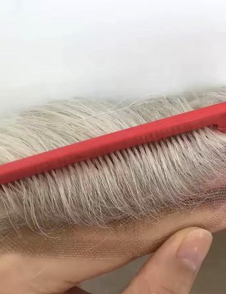 Grey Human Hair Toupee For Men Hair System