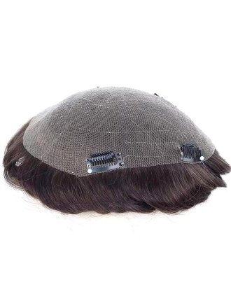 Swiss Lace With Clips Toupee For Hair 