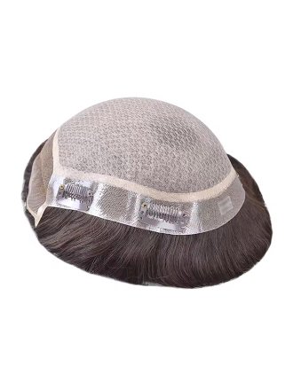 Silk Top All Human Hair Toupee For Men Male Wig