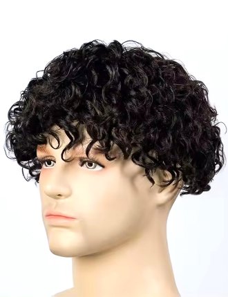 Human Hair 25mm Curls Professional Hair Pieces For Men