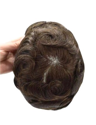 Durable Poly Skin Human Hair Topper Men