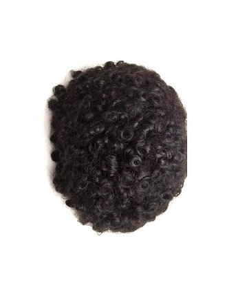 Human Hair 25mm Curls Professional Hair Pieces For Men