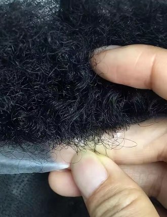 Afro Thin Skin Men Hair System Toupee For Men