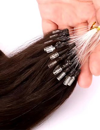 Micro Link Loop Bead Ring Human Hair Extensions