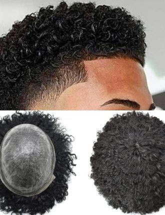 Afro Thin Skin Men Hair System Toupee For Men