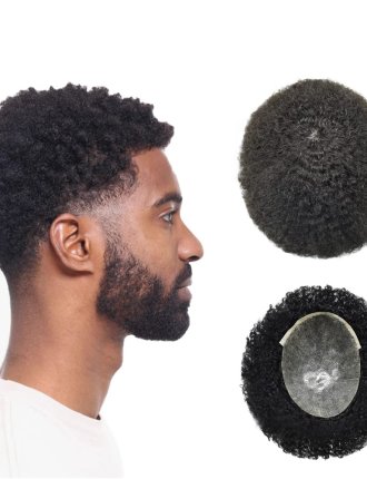 Thin Skin 6mm Curls Afro Hair System For Men