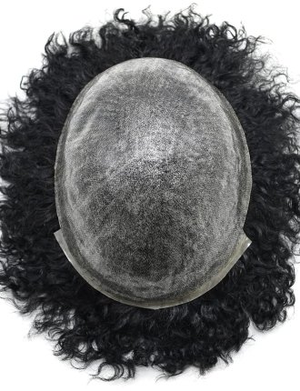 Afro Hair System 8mm Curls Men Toupee Hair Wig