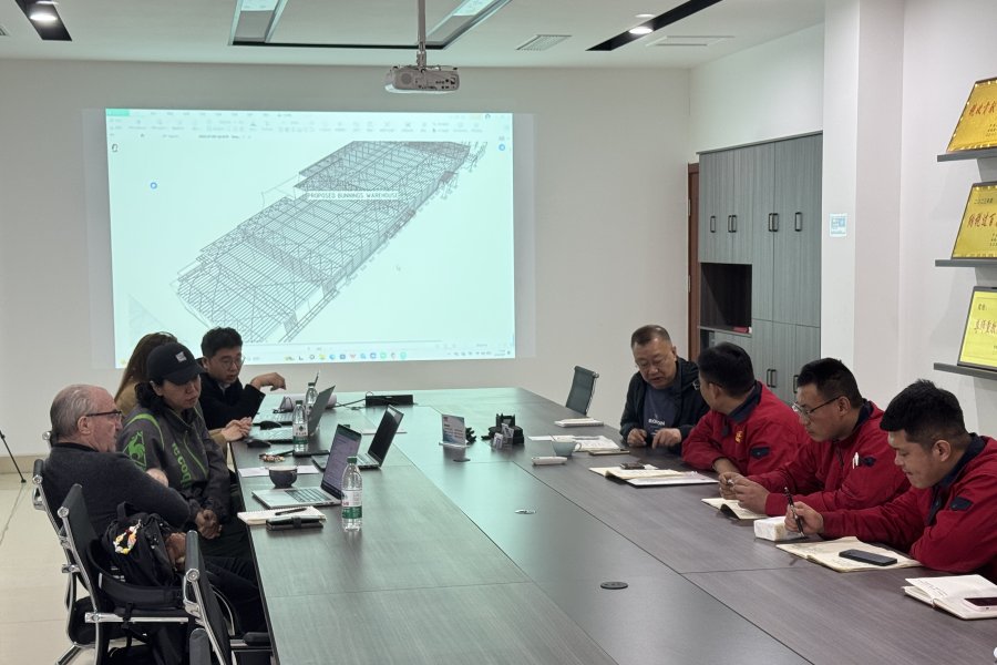 The meeting of Australian steel structure project before launch. 