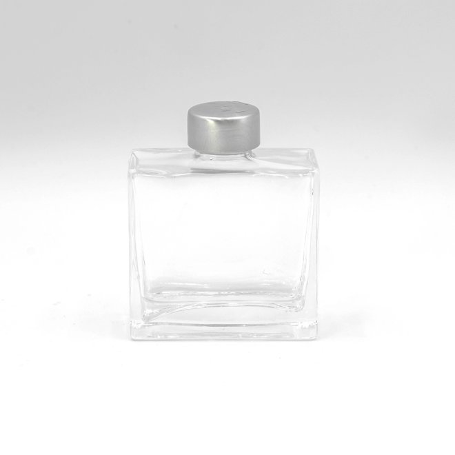 Botella de perfume de vidrio cuadrada de 100 ml