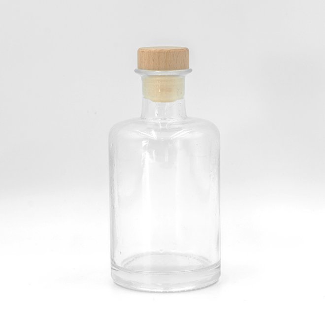 Botella de perfume de vidrio cilíndrica redonda