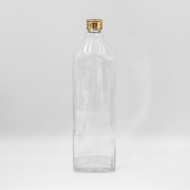 Botella de vidrio para whisky espirituoso de 750 ml con tapa de rosca