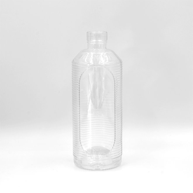 Botella de vino de uva ovalada con cuello de botella transparente de 750 ml