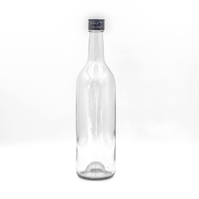 Botella de whisky de vidrio transparente de 250 ml y 500 ml